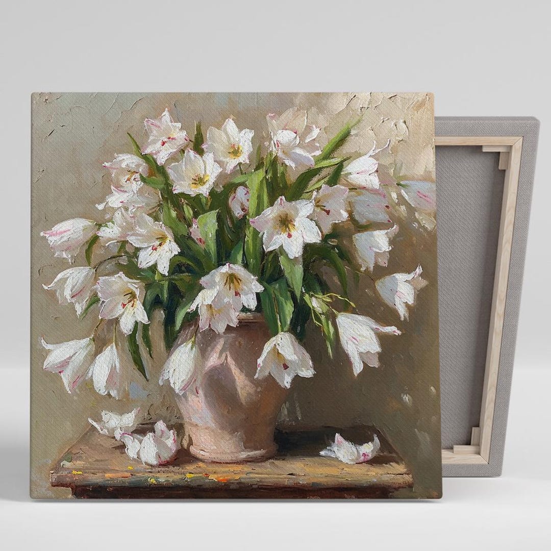 Tulip Wall Art, Canvas or Poster, Floral Farmhouse Decor, Entryway ...