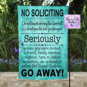 No soliciting garden flag outdoor decor