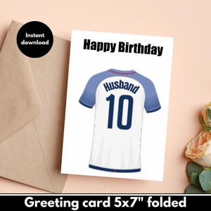 Football shirt - DIGITAL Download - Printable Birthday Card Featuring Football shirt - Printable Happy Birthday Card - Birthday card