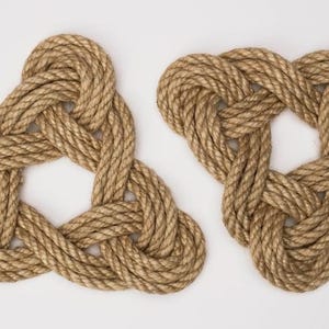 Triangular rope hot pad- trivet- set of 2