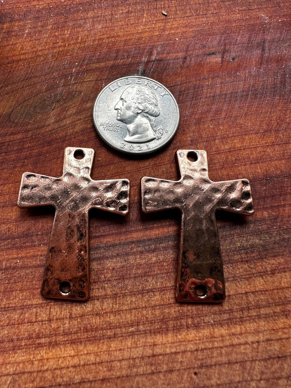 DOMED COPPER CROSSES for jewelry making