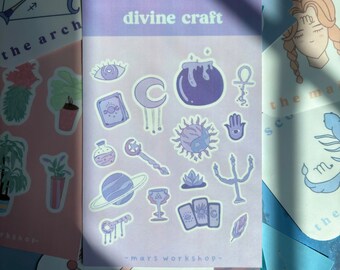 Sticker Sheet - Aesthetic Stickers - Cute Stickers - Witch Stickers - Waterproof Stickers - Kiss Cut Stickers - Journaling Stickers