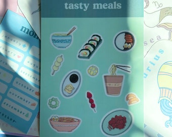 Sticker Sheet - Aesthetic Stickers - Cute Stickers - Kawaii Stickers - Waterproof Stickers - Kiss Cut Stickers - Journaling Stickers