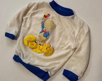 Sudadera vintage de Porky Pig de los años 70: dibujo animado de Warner Bros., talla 12 meses