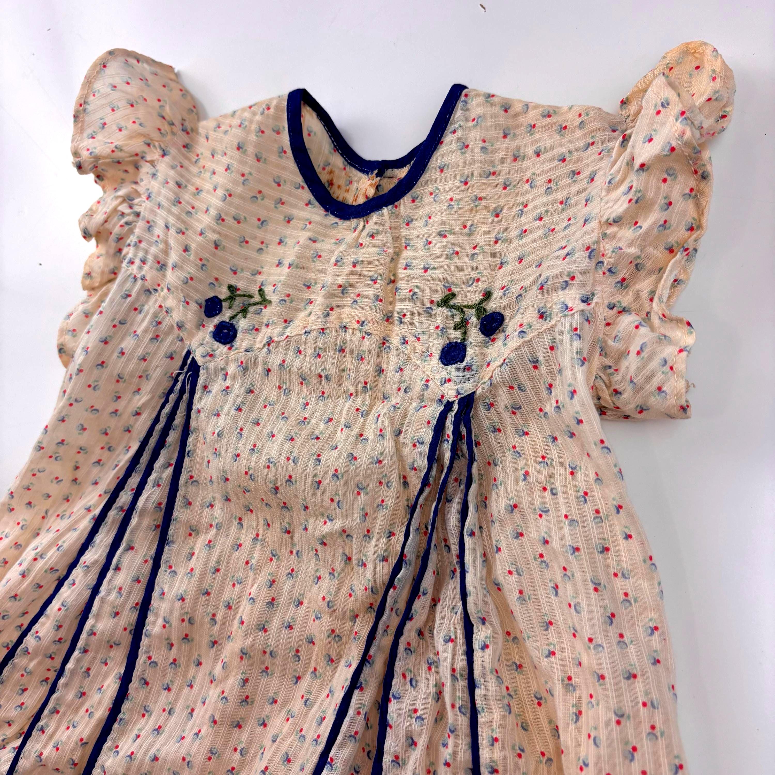 princess polly baby blue dress 4 Piece Blue Calico Dress, Clothes for 18 Inch Dolls main image 0