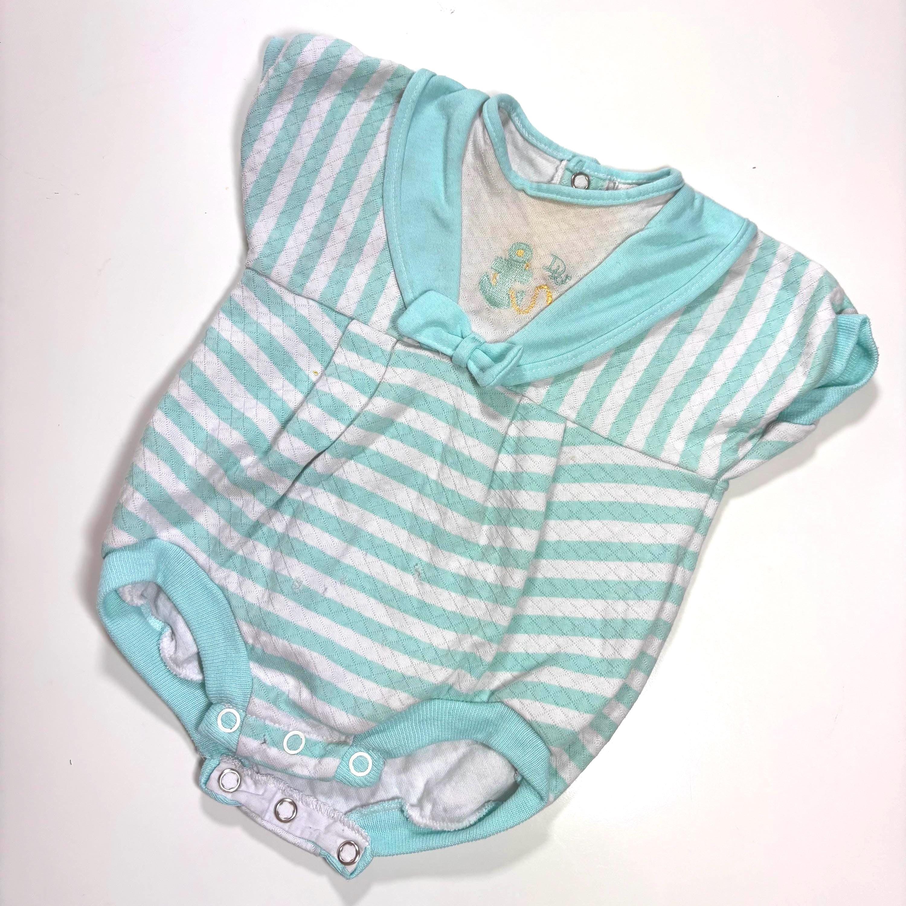 Baby Diorストライプワンピース6M Vintage Baby Dior Onesie: 80s Striped Bodysuit, 6 Months - Etsy
