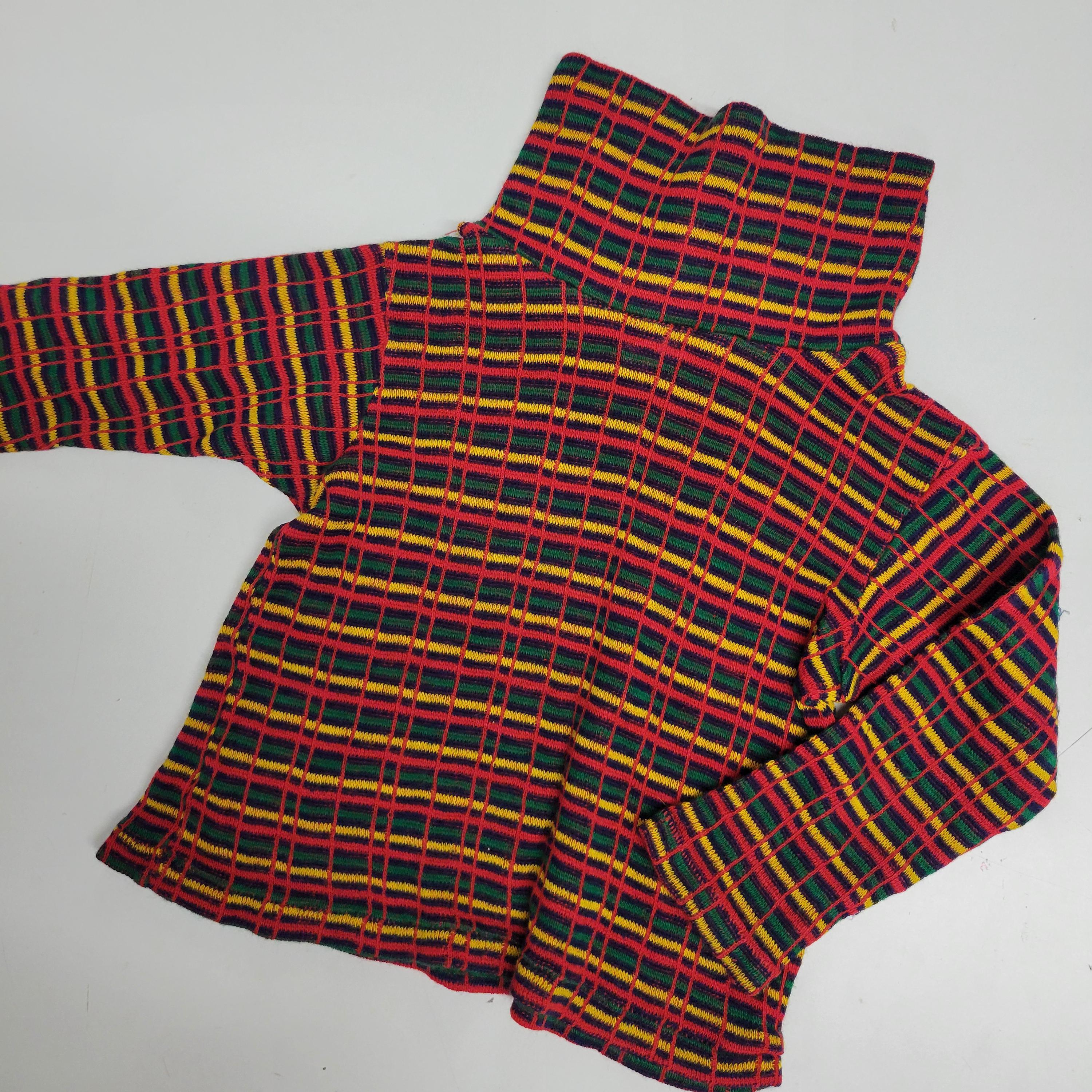 vtg 70s KIDS STRIPED SWEATER // vintage 4T toddler rainbow striped cowl neck knit autumn winter retro style unisex girls long sleeve top