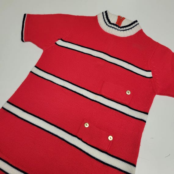 Vintage 70s Striped Knit Sweater Dress - Miss Risa Girls Size 10