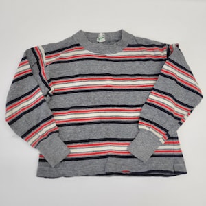 vtg 70s STRIPED CREWNECK SHIRT // vintage kids size 4 toddler retro striped long sleeve unisex autumn casual shirt gender neutral spring