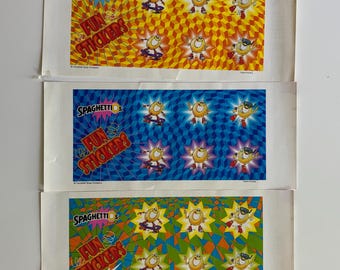 Stickers spaghettis vintage des années 90 : promotion de la culture pop rétro inutilisés (lot de 18)