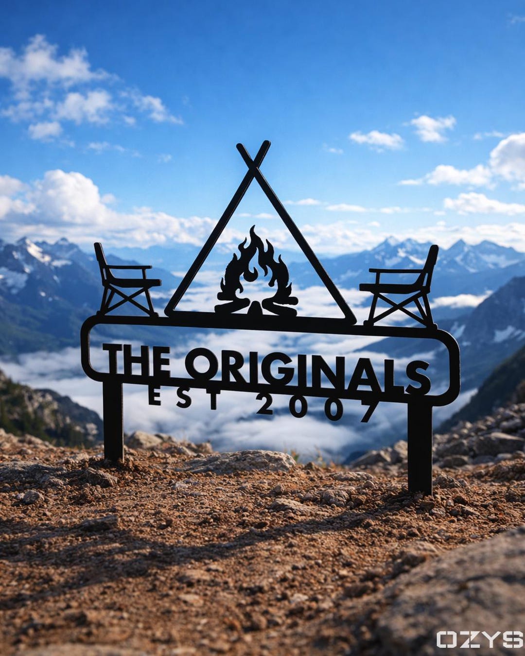1177 R Sign Camp Metal Sign Personalized Name & Year, Custom Camping Yard Stake ...