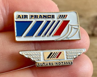 Vintage Air France Pin – Enamel Airline Badge – Cabin Crew Wings Brooch – 1990s Aviation Collectible – French Airline Souvenir (2 Styles)