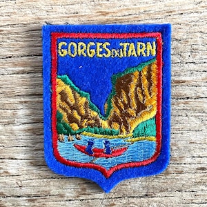 GORGES DU TARN vintage reispatch | patch embleem | souvenirs Frankrijk Zuiden Cevennen Europa kloof kloven kayak kano canyon Ardèche unesco