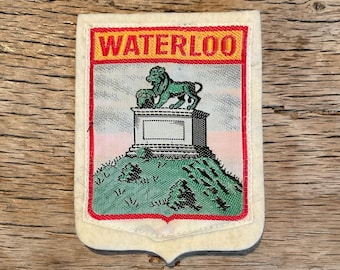 Lion of WATERLOO Belgium | without Emperor Napoleon Bonaparte | vintage travel patch patch emblem | 70s seventies | souvenirs Belgium