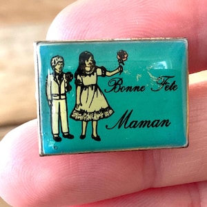 母の日のヴィンテージピンローズ |お母さん、お誕生日おめでとう |ラペルピン ミニブローチ レトロ 80年代 90年代 母親 母の日 娘 息子 父親