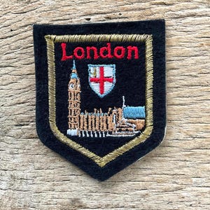 LONDON houses of parliament Uk Europe vintage patch | embleem Great Britain United Kingdom Engeland King Queen big ben seventies londen