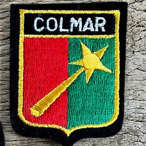 COLMAR VOGES FRANCE Europe vintage patch souvenir emblem | Ballon d’Alsace mountains hills Tour de France Riesling Strasbourg wine