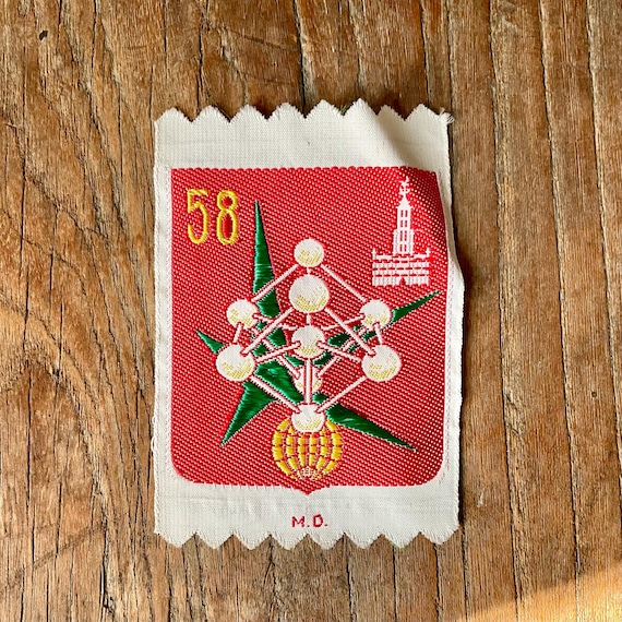 Brussels Expo 58 Patch – Vintage World’s Fair 1958 Badge – Atomium & Grand Place – Rare Belgium Souvenir Collectible