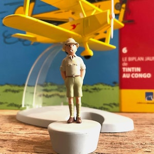KUIFJE Tintin nr 6 de gele tweedekker met boek | Hergé Tintin au Congo | Kuifje in Afrika | U12 Flamingo | vintage 2013 Tin tin Lufthansa