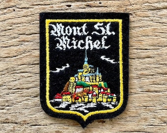 MONT SAINT MICHEL Vintage märke Frankrike | märke emblem souvenir Europa Bretagne Normandie UNESCO tidvattenhav Monet St Michel