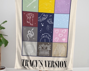 Personalized Concert Tour Blanket: Custom Name Throw, Music Fan Gift, Era Blanket