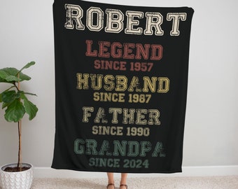 Fathers Day Gift, Custom Legend Grandpa Blanket, Personalized Blanket Gift For Papa, Grandpa Blanket, Gift for Papa Dad, Daddy gifs,