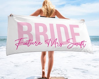 Custom Bride Beach Towel: Personalized Bachelorette Party Gift