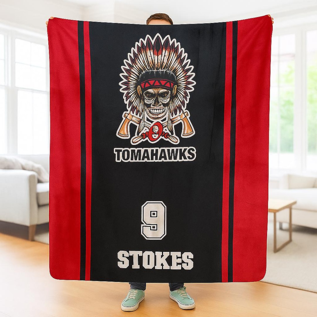 Personalized Sports Team Blanket: Custom Name Fleece Throw - Etsy