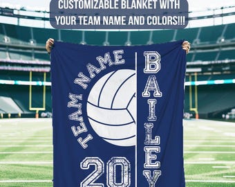 Personalized Volleyball Blanket: Custom Team Name Senior Gift