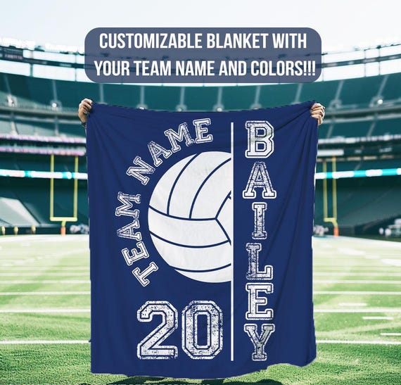 Personalized Volleyball Blanket: Custom Team Name Senior Gift