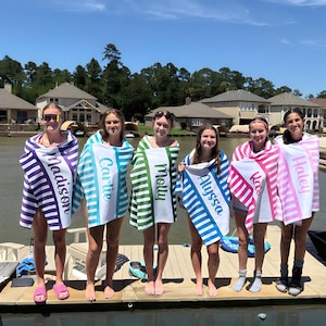 Personalized Beach Towels, Monogrammed Beach Towel, Custom Beach Towel, Bridesmaid Towel, Family Vacation Gift, Girls Trip Towel, Kids Pool