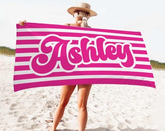 Personalized Beach Towels, Monogrammed Beach Towel, Custom Beach Towel, Bridesmaid Towel, Girls Trip Towel, kids pool towel