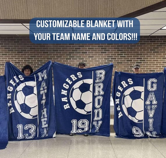 Personalized Soccer Blanket: Custom Team Name Gift