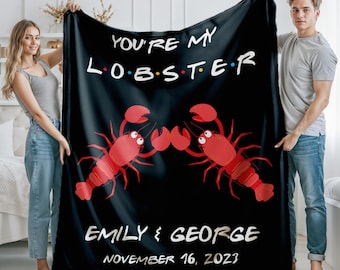 You are My Lobster Personalized Blanket, Valentines Day Gift, Anniversary Gift, Valentine Blanket, Cuddle Blanket, Couple Throw Blanket,