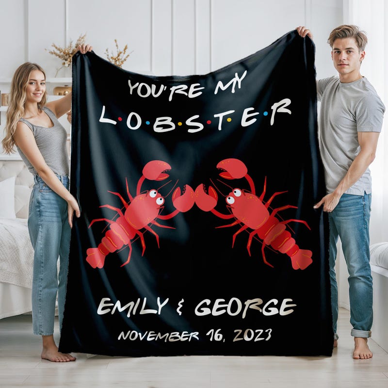 You Are My Lobster Personalized Blanket, Valentines Day Gift, Anniversary Gift, Valentine Blanket, Cuddle Blanket, Couple Throw Blanket