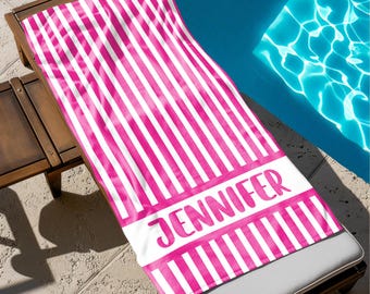 Beach Towels, Pink Towel, Bridesmaids Towel, Bachelorette Towel, Personalized Towel, Pool Kids Towel, Girls Trip Gift
