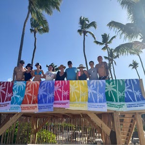 Personalized Palm Tree Beach Towel: Custom Vacation Gift