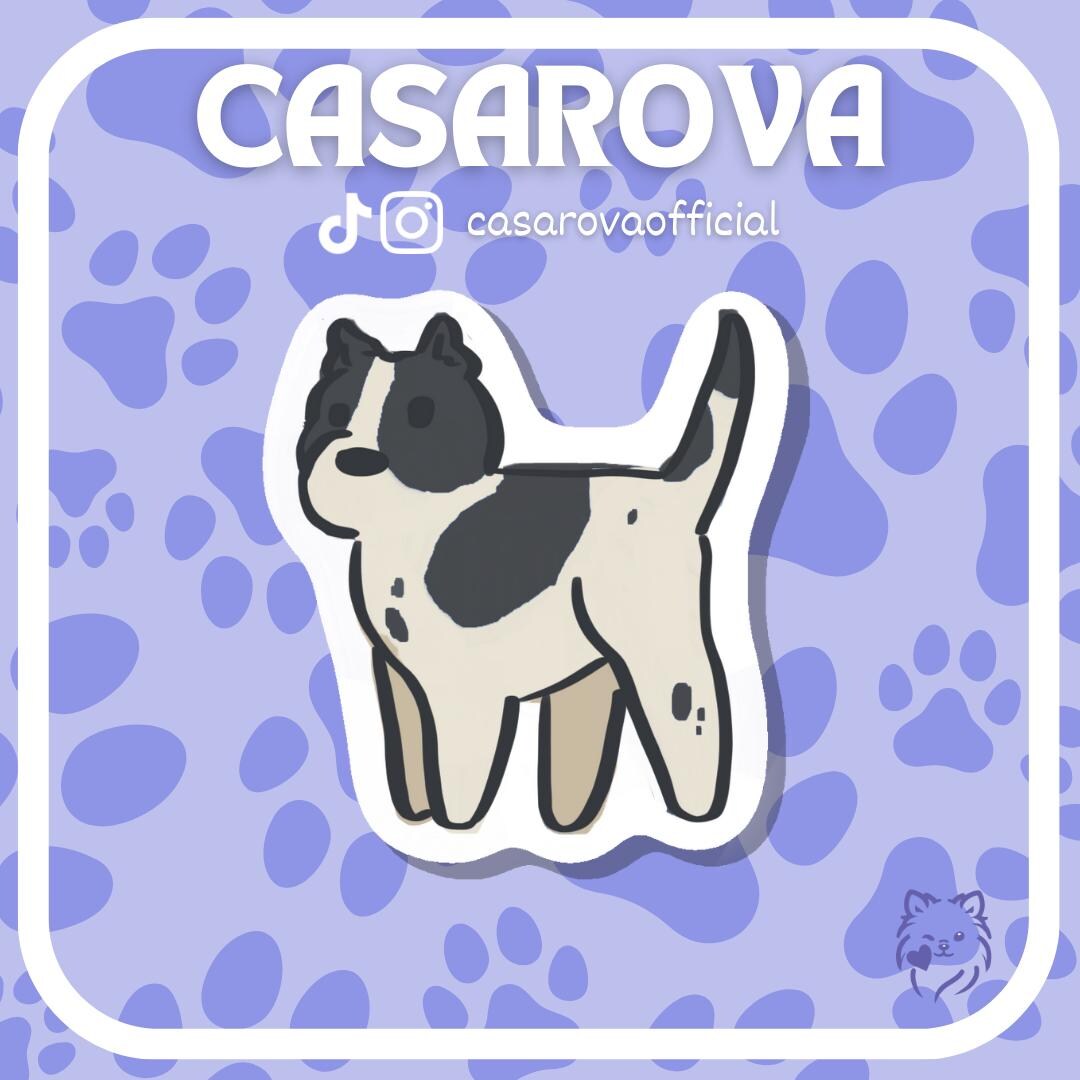 Black Spot Parti Pit Bull Staffy American Bully Dog Breed Vinyl Sticker ...