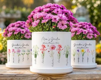Mother's Day Gift Personalized, Custom Grandma's Garden Plant Flower Pot, Nana's Garden, Gift For Grandma, Mom, or Daughter, Birthday Gift