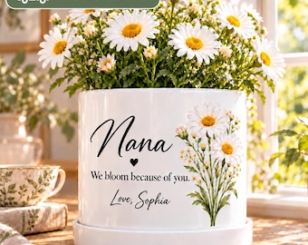 Personalized Quote Flower Pot: Custom Message Planter for Mom or Grandma