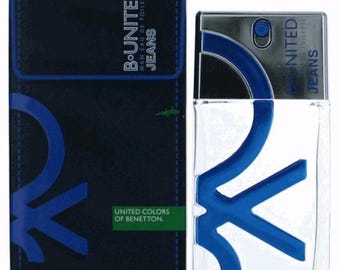 B-united Jeans fragrance for men by United Colors of Benetton Eau De Toilette Spray 3.3 fl.oz /100ml.  New factory sealed