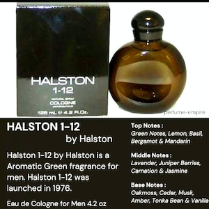 HALSTON 1-12 Cologne 4,2 oz (125 ml) Spray per uomo Nuovo nella confezione originale. Vintage. Fuori produzione