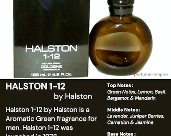 HALSTON 1-12 Cologne 4.2 oz (125 ml) Spray for Men New in retail box. vintage . Discontinued