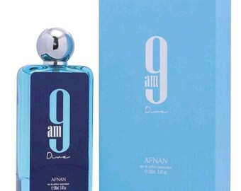9 am Dive parfum unisex by Afnan 3.4 oz 100 ml EDP spray New In sealed Box