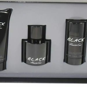 Kenneth cole black Fragrance Geschenkset für Herren enthält 100 ml Eau de Toilette + 100 ml Rasierbalsam + 70 ml Deodarant. Neu