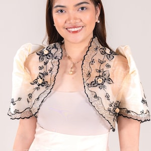 Women&#39;s Classic Filipiniana Mestiza Bolero Organza Embroidered