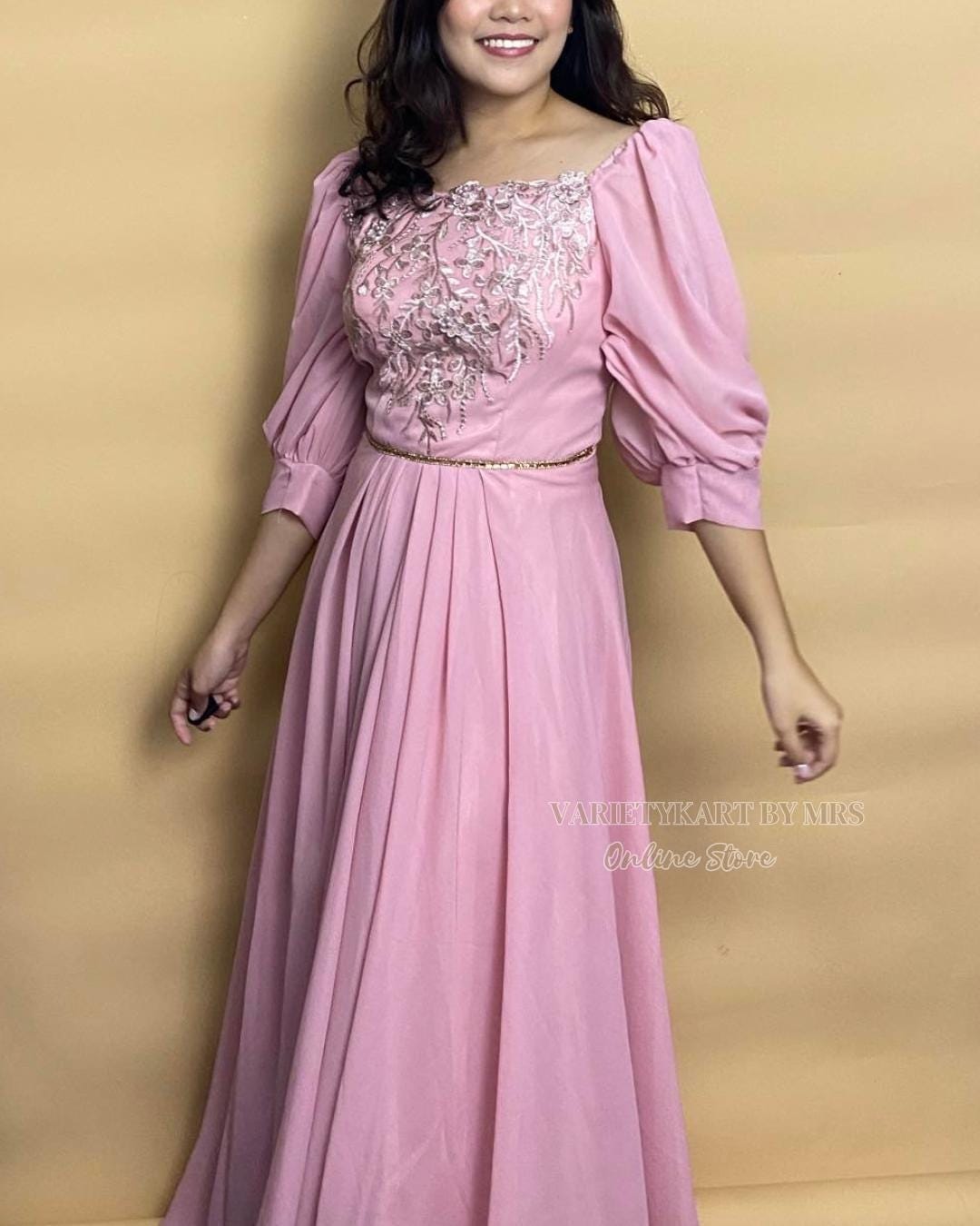 Purple Modern Principal Sponsor Gown Bell Sleeves Chiffon Long