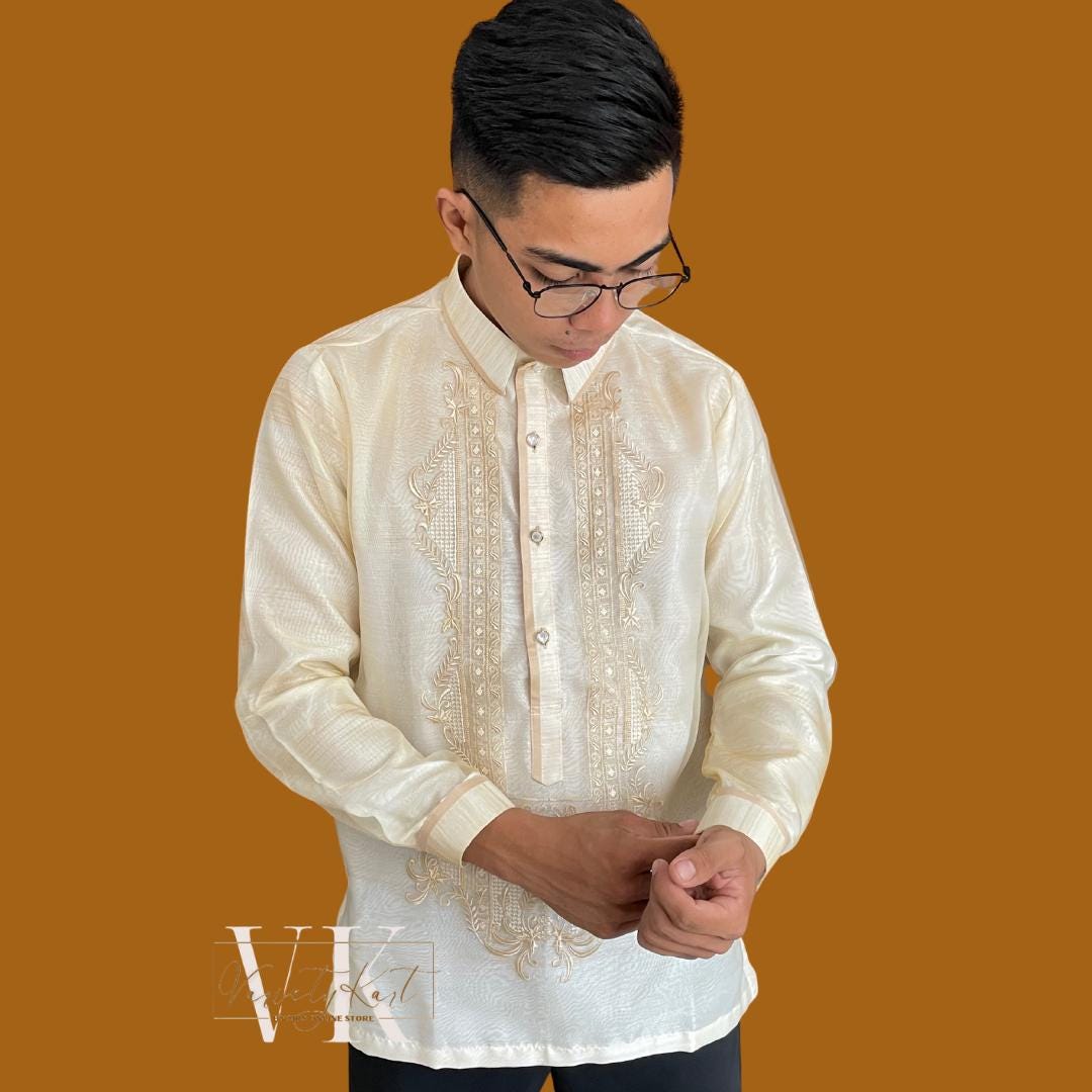 Classic Pina Organza Sports Collar Barong Tagalog With