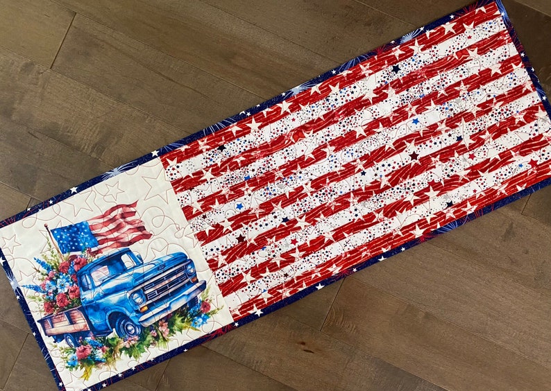 Patriotic Table Runners, Memorial Day Decor, July 4th Table Runners, Americana Table Runners, Table Toppers, Table Décor image 6