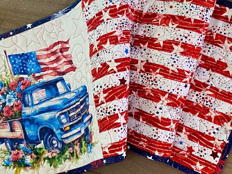 Patriotic Table Runners, Memorial Day Decor, July 4th Table Runners, Americana Table Runners, Table Toppers, Table Décor image 8